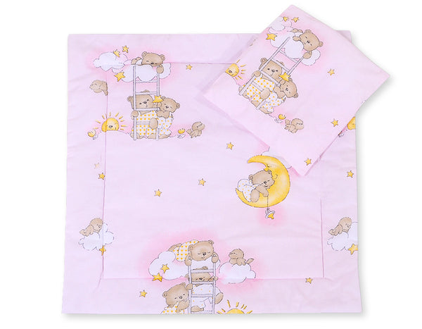Vauvan peitto 77x77cm ja tyyny - Pink ladders