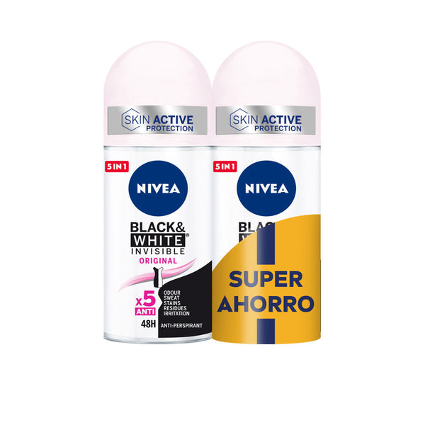 Nivea - Black &amp; White Invisible Original roll on pack 2 x 50 ml