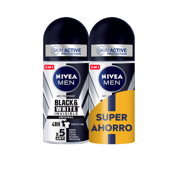 Nivea - Men Black &amp; White Invisible Original roll on pack 2 x 50 ml