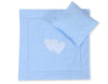 Vauvan peitto 77x77cm ja tyyny - Hearts blue checkered