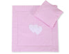 Vauvan peitto 77x77cm ja tyyny - Hearts pink checkered