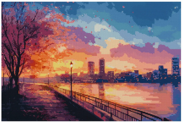 City Lights at Sunset 40x60cm - Timanttimaalaus
