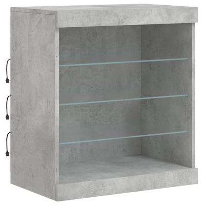 Betoninharmaa senkki led-valoilla Bazar 181,5x37x67cm