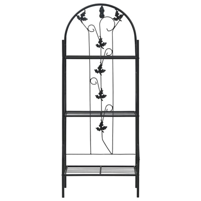 3-kerroksinen kukkateline musta 52x28x128 cm rauta