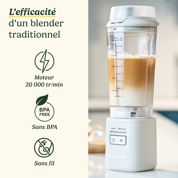 Cuisinart Kuppiblenderi Blast&Go 120 W Valkoinen - Vuodevaatteet.fi