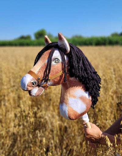 Premium Keppihevonen / Hobby Horse - Tobiano bay black A3