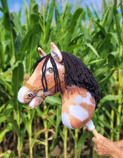 Premium Keppihevonen / Hobby Horse - Tobiano bay black A3