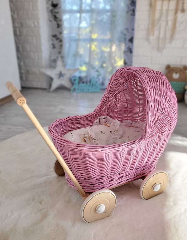My Sweet Baby - Nuken rottinkiset rattaat - vaaleanpunainen