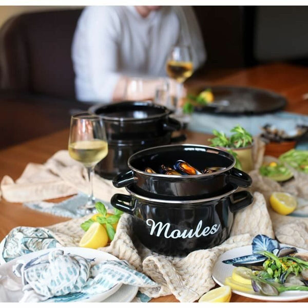 Menastyl Emaloitu Teräspannusetti Musta