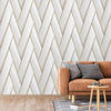 DUTCH WALLCOVERINGS Tapetti Geometric valkoinen ja kulta