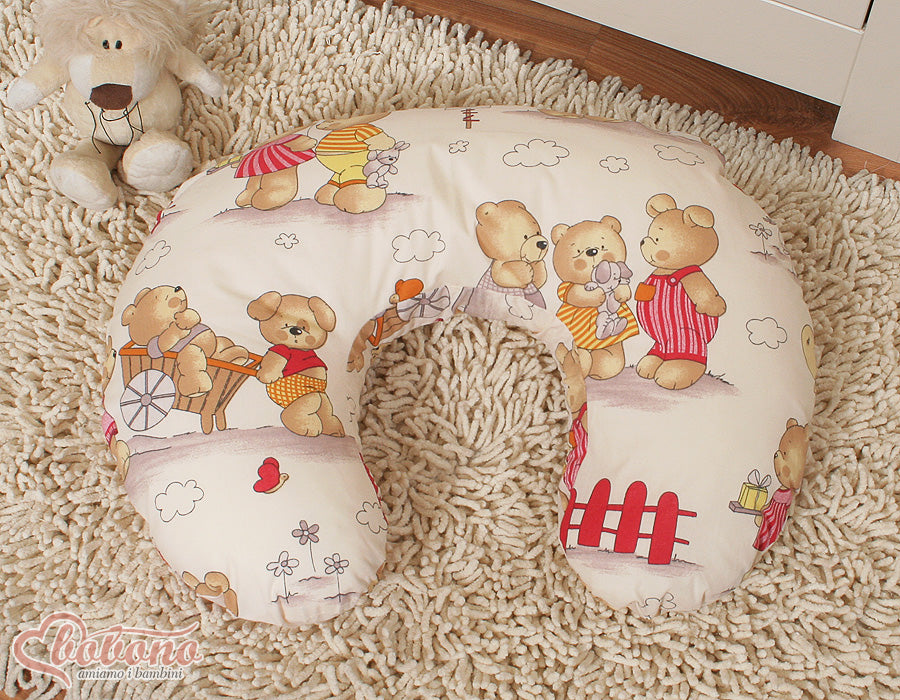 Monikäyttöinen imetystyyny - irrotettava päällinen - Teddies on beige