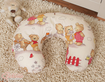 Monikäyttöinen imetystyyny - irrotettava päällinen - Teddies on beige