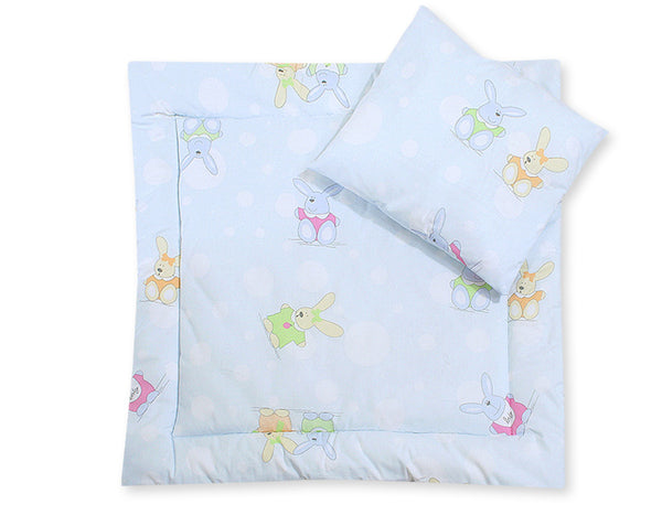Vauvan peitto 77x77cm ja tyyny - Happy rabbits blue