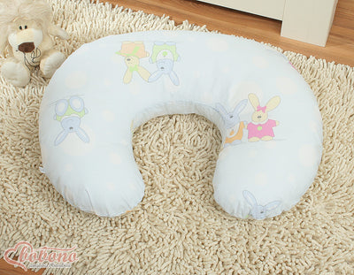 Monikäyttöinen imetystyyny - irrotettava päällinen - blue rabbits