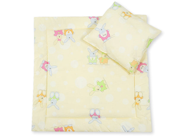 Vauvan peitto 77x77cm ja tyyny - Happy rabbits yellow