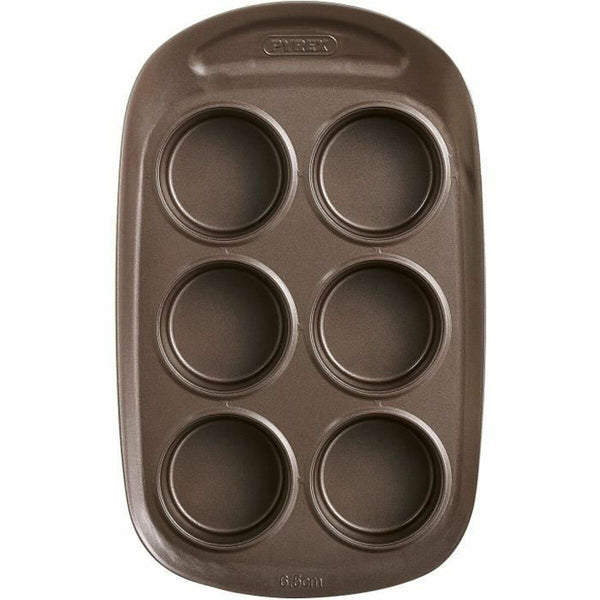 Pyrex muffinssivuoka 6 kupille, ruskea