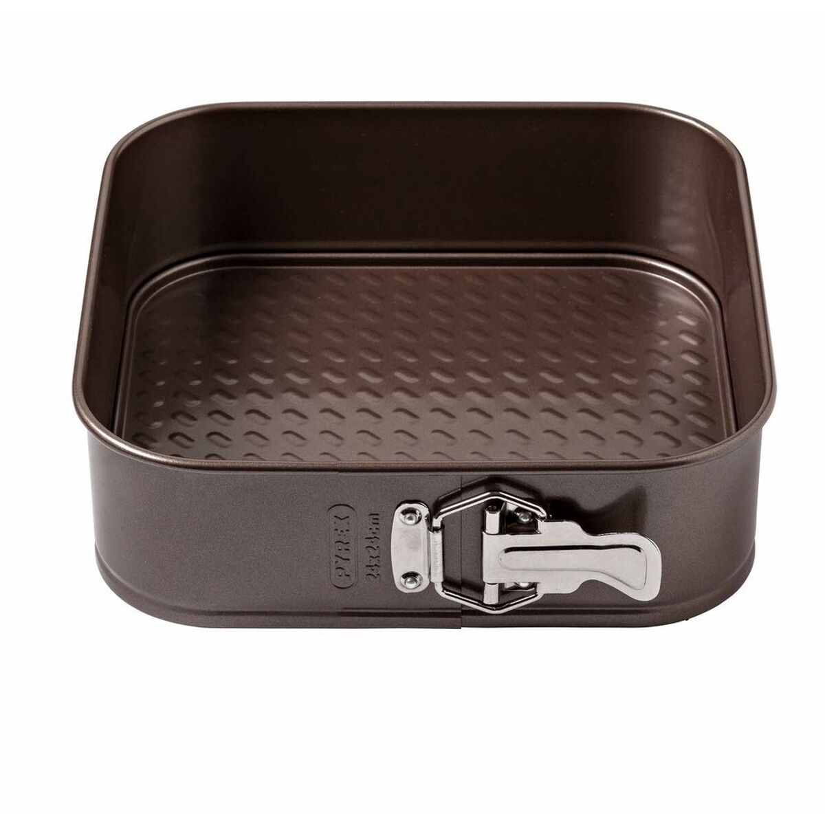 Pyrex irtopohjavuoka ruostumattomasta teräksestä, ruskea