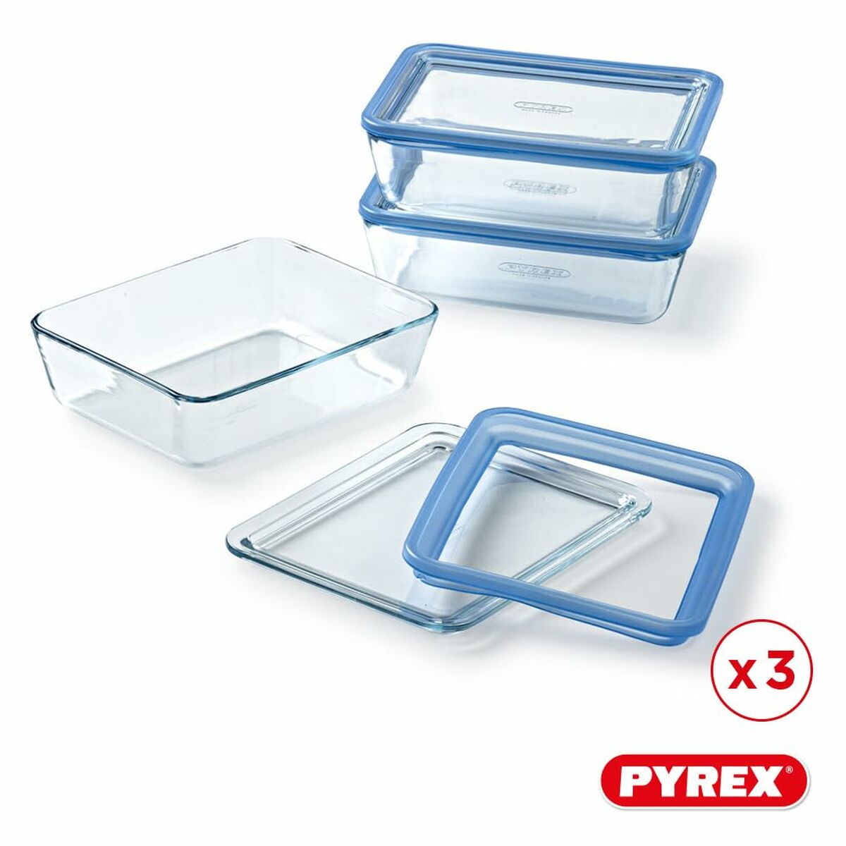 Pyrex Eväsrasiasetti 2,6 L 3 Kpl