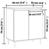 Betoninharmaa senkki Lachita 60x35x70cm (puinen)