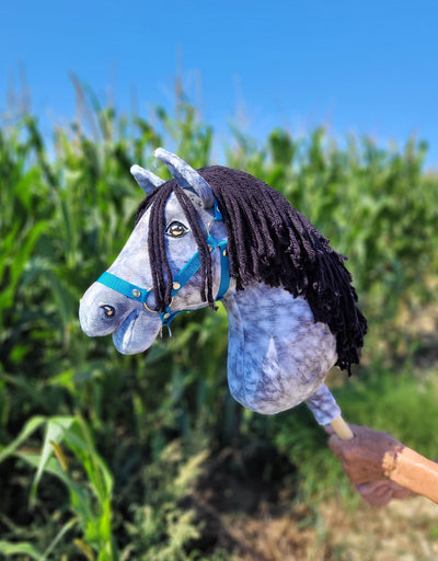 Premium Keppihevonen / Hobby Horse - Dapple grey with black A3