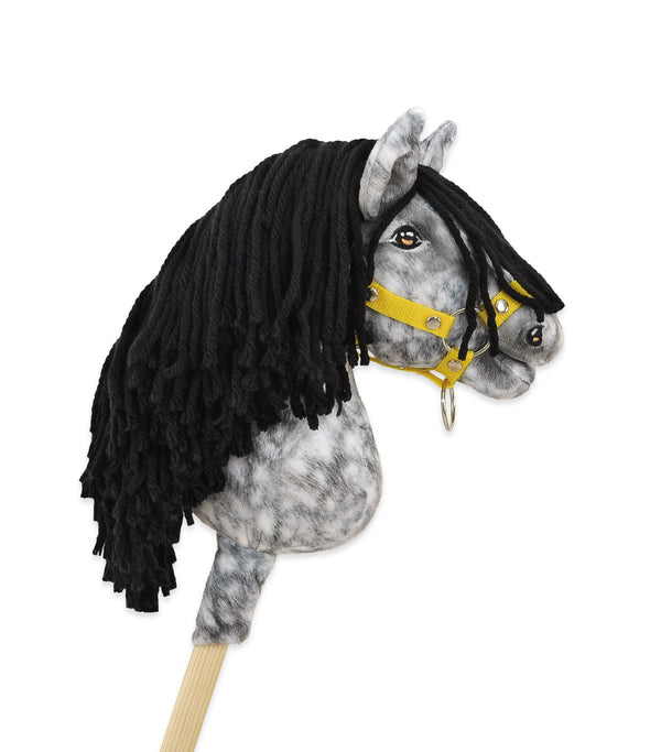 Super Hobby Horse - Super Hobby Horse Premium keppihevonen - kirjava harmaa hevonen mustalla harjalla A4