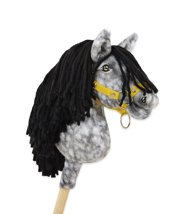 Super Hobby Horse - Super Hobby Horse Premium keppihevonen - kirjava harmaa hevonen mustalla harjalla A4