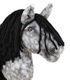 Super Hobby Horse - Super Hobby Horse Premium keppihevonen - kirjava harmaa hevonen mustalla harjalla A4