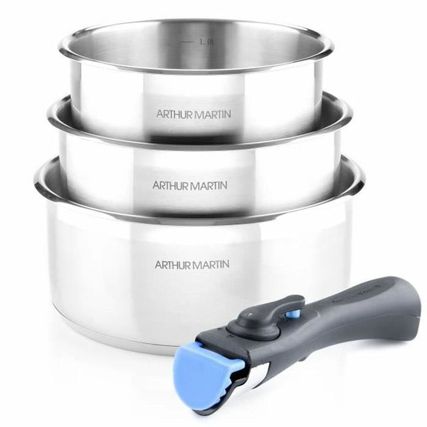 Arthur Martin Keittoastiat 3 Kpl Ruostumatonta Terästä