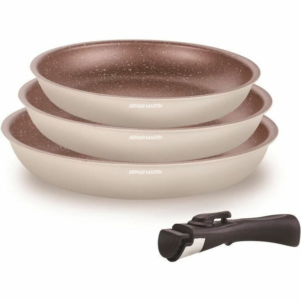 Arthur Martin paistinpannusetti, beige kerma, 3 osaa