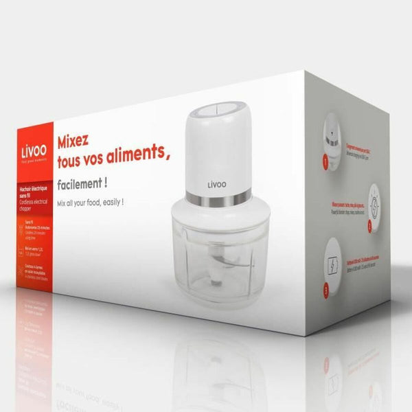 Livoo Lihamylly Valkoinen Teräs 200 W 1,2 L - Vuodevaatteet.fi