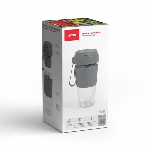 Livoo kannettava tehosekoitin harmaa - Vuodevaatteet.fi