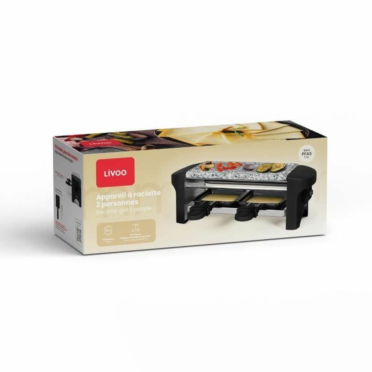 Raclette-grilli Livoo Musta Harmaa 350 W - Vuodevaatteet.fi