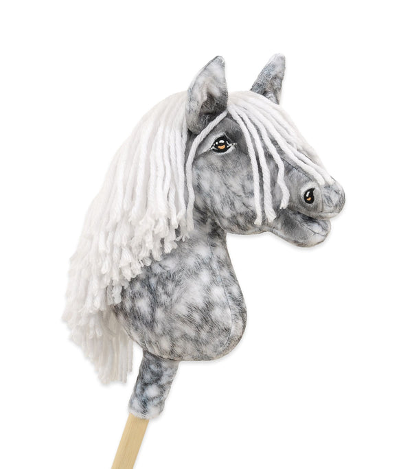 Super Hobby Horse - Super Hobby Horse Premium keppihevonen pilkullinen harmaa hevonen valkoisella harjalla A4