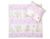 Vauvan peitto 77x77cm ja tyyny - pink giraffes