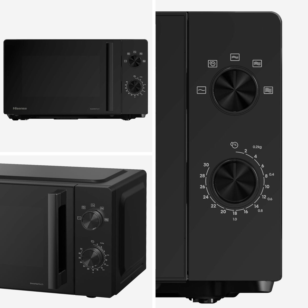 Hisense musta mikroaaltouuni 700W, 20L - Vuodevaatteet.fi
