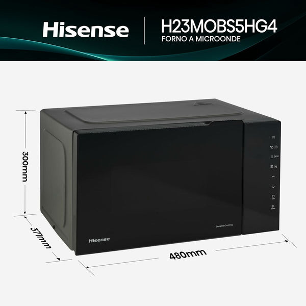 Hisense musta mikroaaltouuni grillillä 23L - Vuodevaatteet.fi