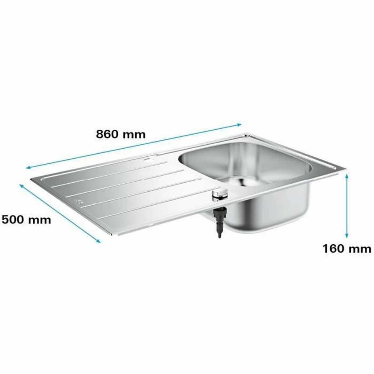 Grohe harmaa pesuallas yhdellä altaalla