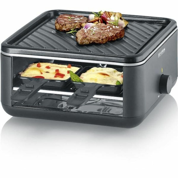 Severin raclette-grilli 4 hengelle, musta - Vuodevaatteet.fi