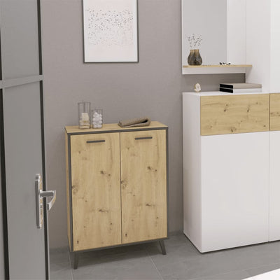 FMD Kenkäkaappi 5 lokerolla 68,5x33x93,5 cm artesaanitammi