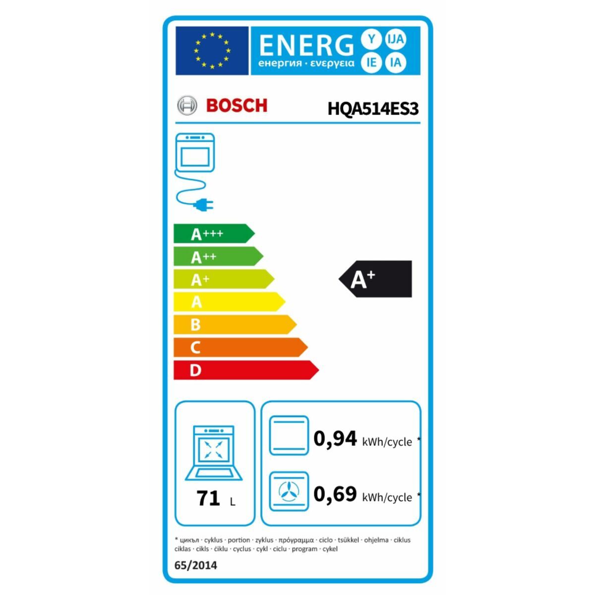 Bosch uuni 71 L integroidulla näytöllä
