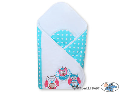 Baby nest with stiffenig- Owls Bigi Zibi & Adele turquoise