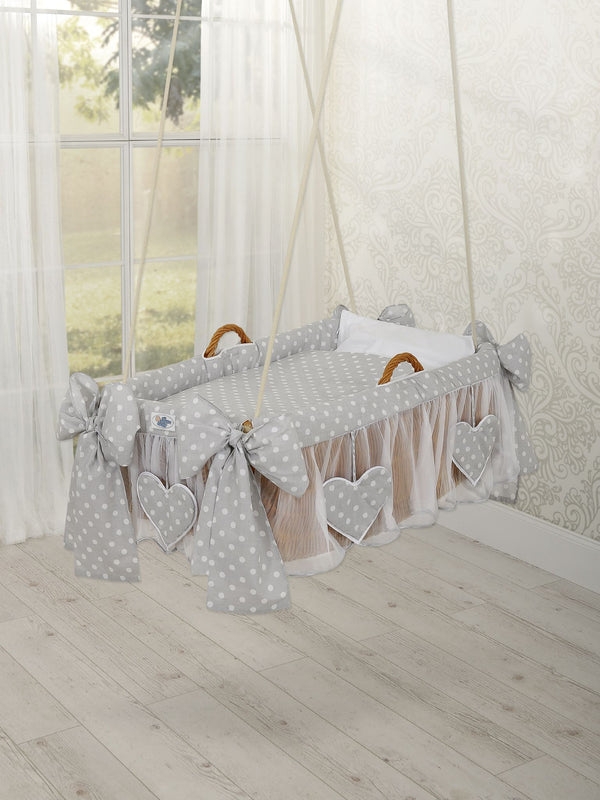 My Sweet Baby - Moses Basket riippuva kehto - harmaat pilkut