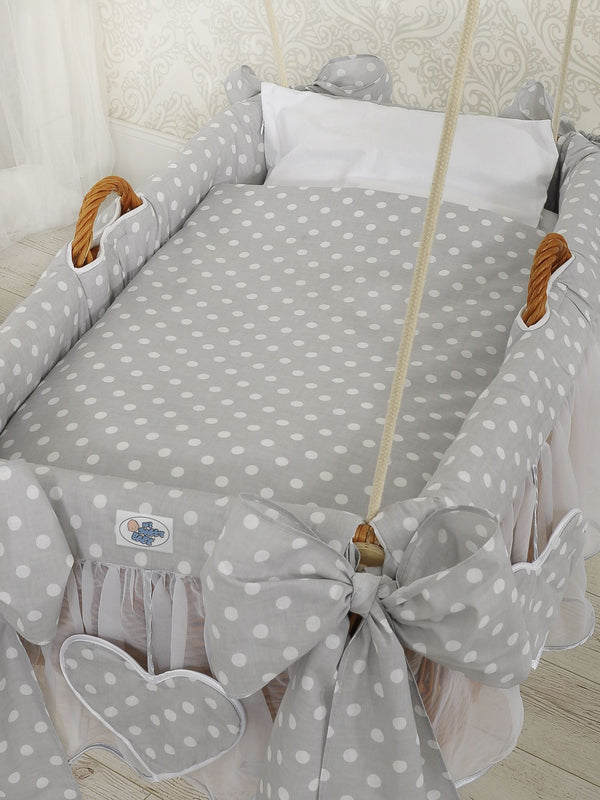 My Sweet Baby - Moses Basket riippuva kehto - harmaat pilkut