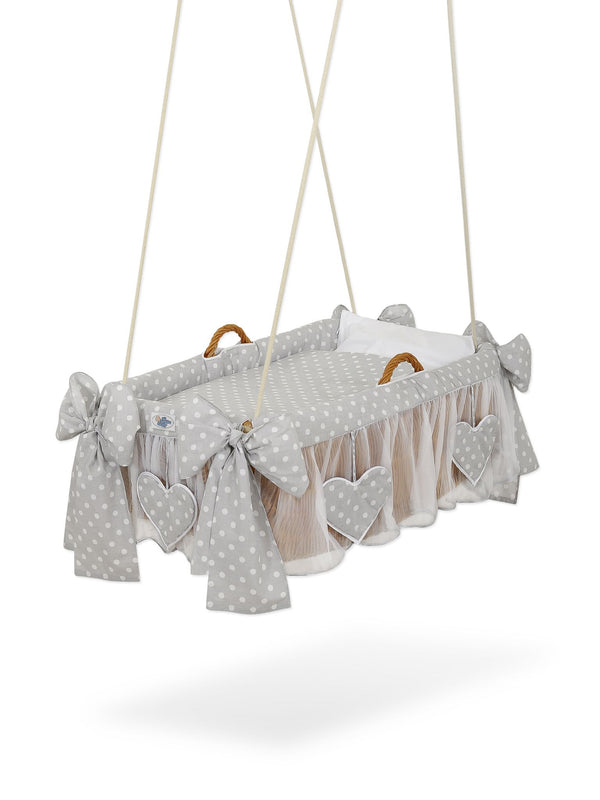 My Sweet Baby - Moses Basket riippuva kehto - harmaat pilkut