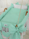 My Sweet Baby - Moses Basket riippukehto - mintunvihreät pilkut