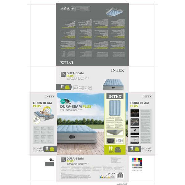 Intex Comfort Queen puhallettava patja 152 x 36 x 203 cm