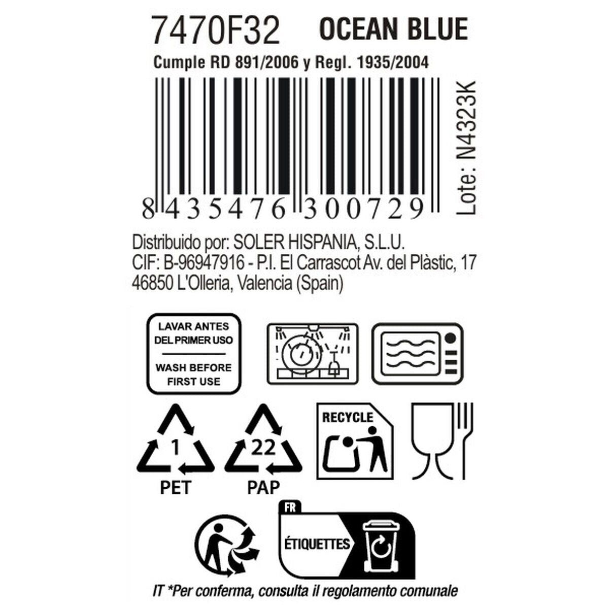La Mediterránea Ocean Blue Muki 90 ml, 36 kpl