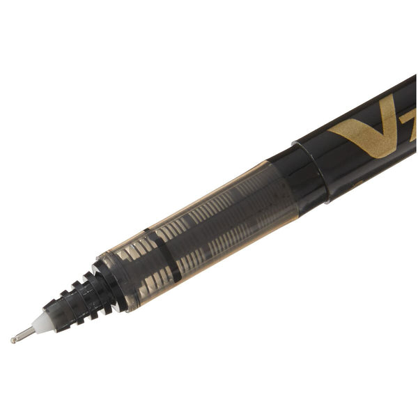 Pilot V-7 Hi-Tecpoint musta täytekynä 0,5 mm, 12 kpl