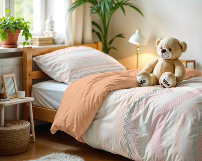 Lasten Pussilakanasetti Elaya Vaaleanpunainen 140 x 200/220