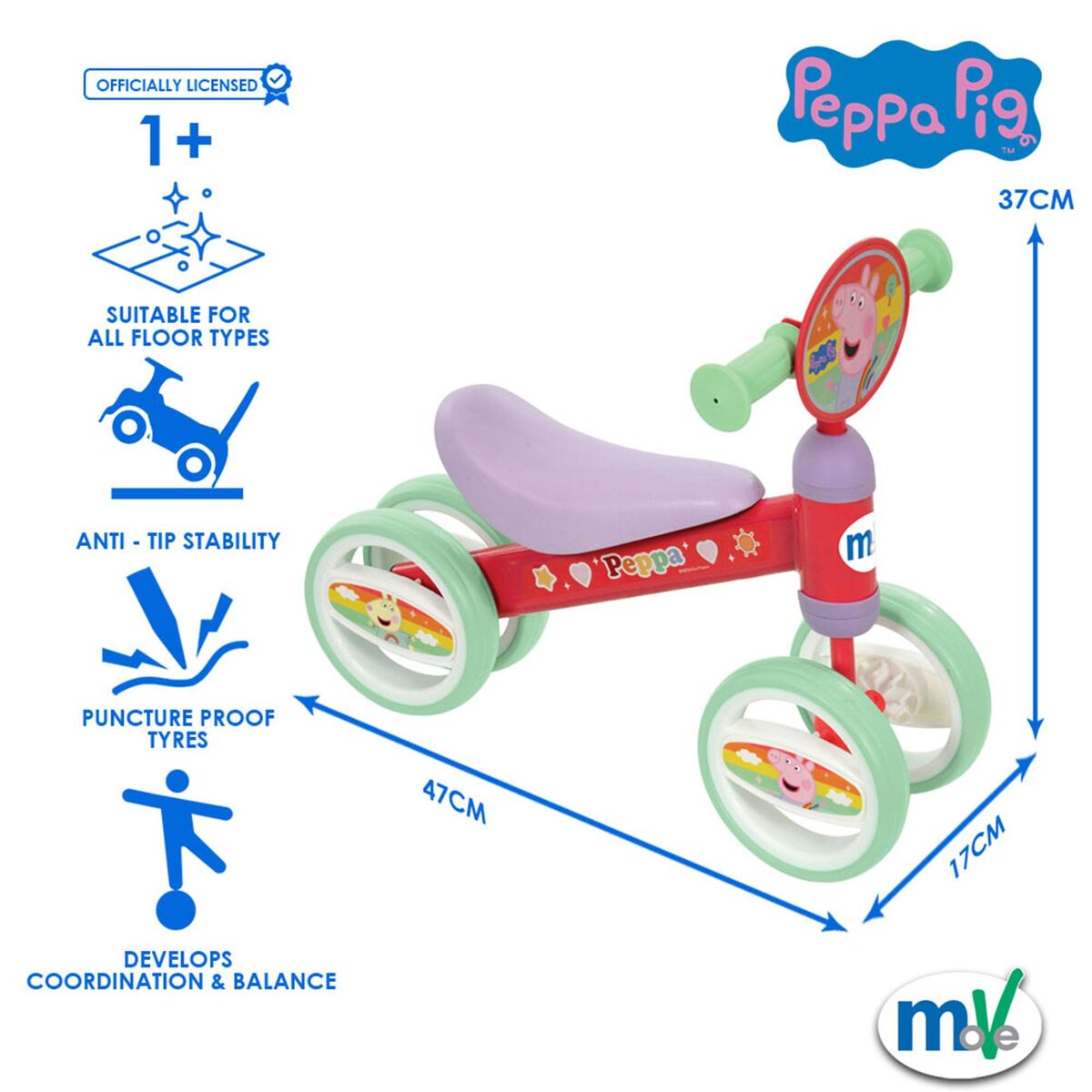 Peppa Pig potkupyörä lapsille
